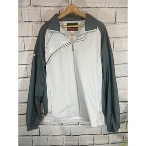 Vintage 90s Sport Collection Track Jacket Grey White Soccer Graphic Windbreaker